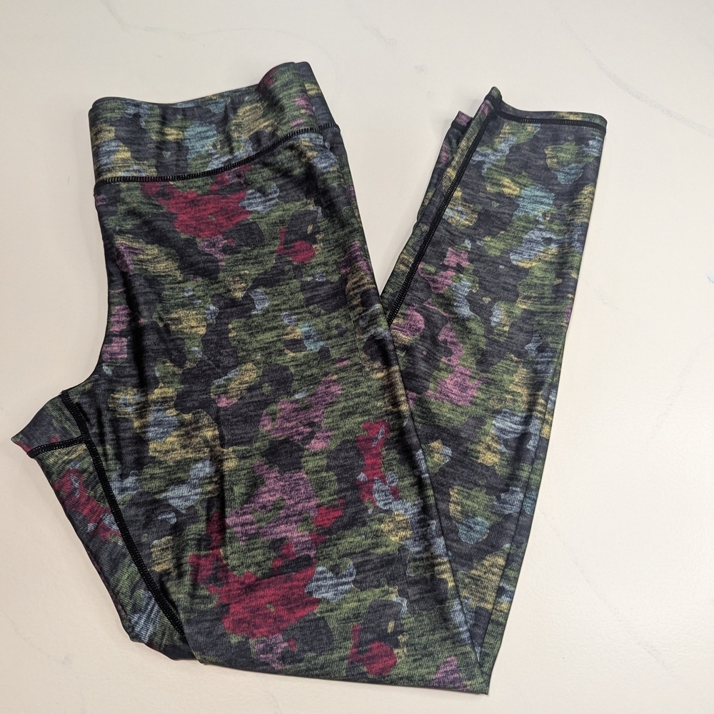 Terez Tall Band Pant Leggings Womens Multicolor Camo Camoflauge, Size XL